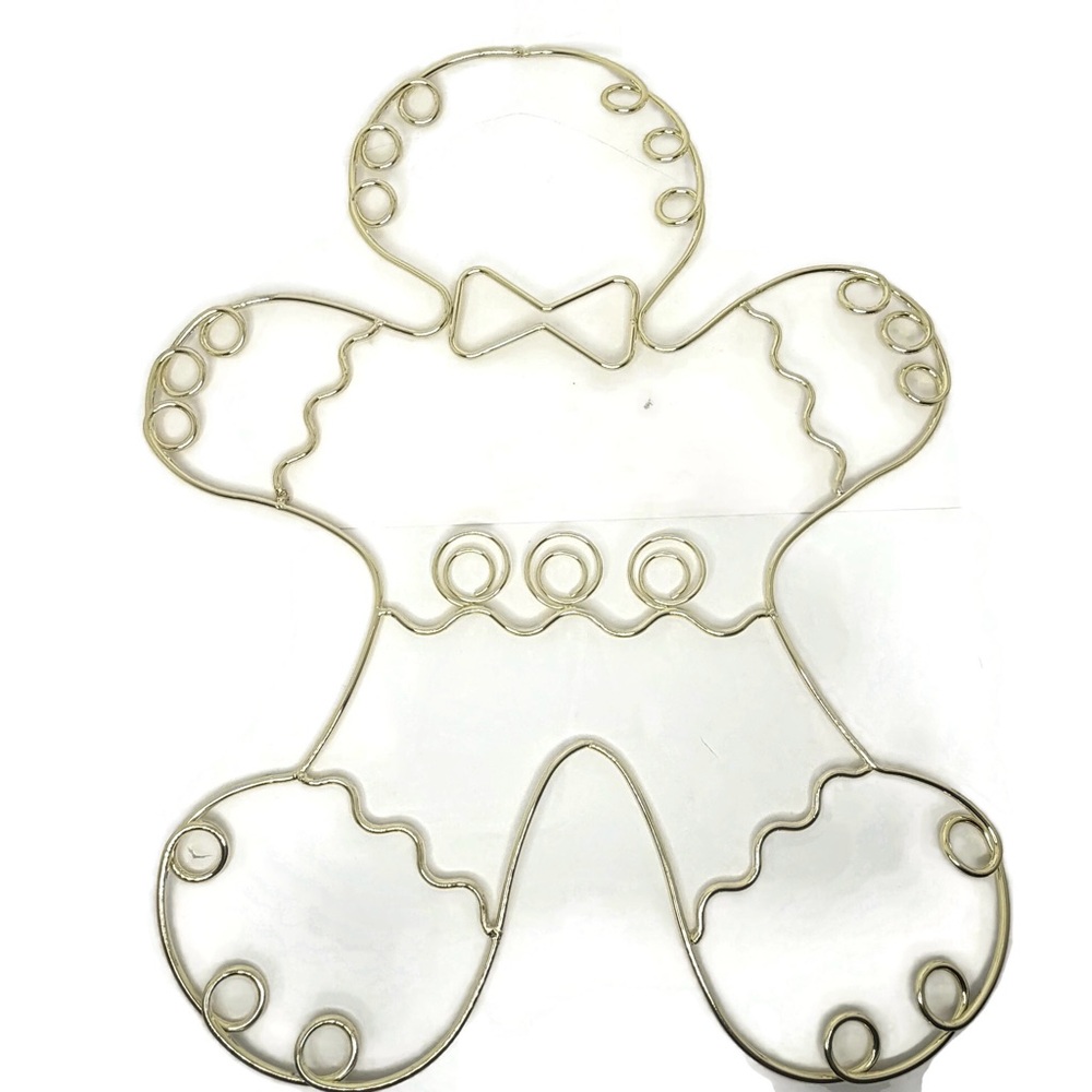 Gold Tone Metal Gingerbread Man Wall Accent